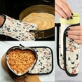 thumbnail image 5 of Yayeee Oven Mitts and Pot Holder Set of 4 Heat Resistant Kitchen Gloves Baking Hot Pad, Beige Leaves Plaid, 5 of 5
