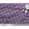 thumbnail image 2 of Soimoi Purple Cotton Poplin Fabric Quaterfoil Damask Print Fabric by the Yard 56 Inch Wide, 2 of 3