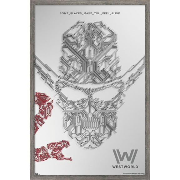 Westworld - White Wall Poster, 22.375" x 34", Framed