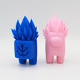 thumbnail image 2 of Clever Contraption Vegeta Among Us Figurine – Blue Color, 3D Printed Desk Statue, Crossover Collectible, 2 of 9