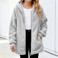 thumbnail image 3 of VIPOIN Girls Full Zip Hooded Fleece Jacket, Mid-Length Sherpa Coat Warm Fall Winter Outerwear, 3 of 8