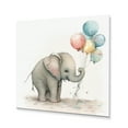 thumbnail image 2 of Designart "Nursery Adorable Elephant Cute and Cuddly" Children Metal Art Living Room, 2 of 5