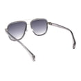 thumbnail image 4 of Mens Luxury Double Rim Fashion Racer Rectangle Sunglasses Slate Silver - Smoke, 4 of 4