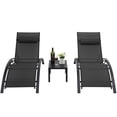 thumbnail image 2 of TLSUNNY 3-Piece Aluminum Chaise Lounge Set with Side Table, Adjustable Backrest & Removable Headrest for Poolside, Patio, Garden, Beach, 2 of 9