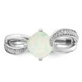 thumbnail image 4 of Auriga Fine Jewelry 925 Sterling Silver Created Opal and Diamond Ring for Women Size 8, 4 of 7