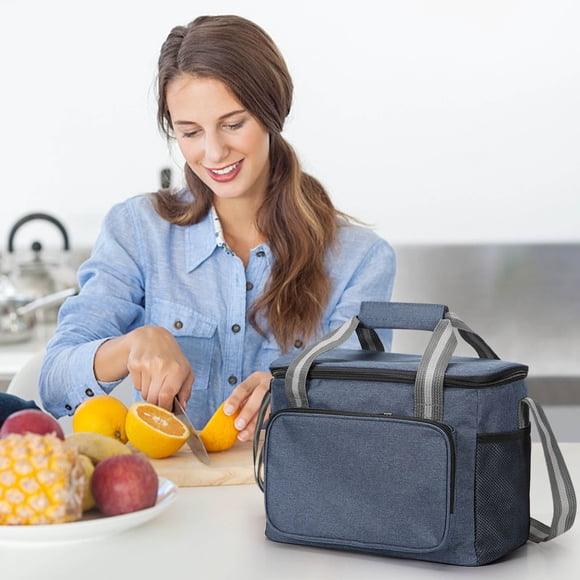 Pvdgvd Outdoor Large Capacity Picnic Bag Camping Picnic Basket Travel Picnic Bag Portable Bento Bag Thermal Insulation Bag Navy