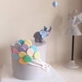 thumbnail image 3 of KAKOWELY 2 figuras de elefante de resina para decorar tartas, fiestas de cumpleaños, hogar y oficina, color rosa y azul., 3 of 4
