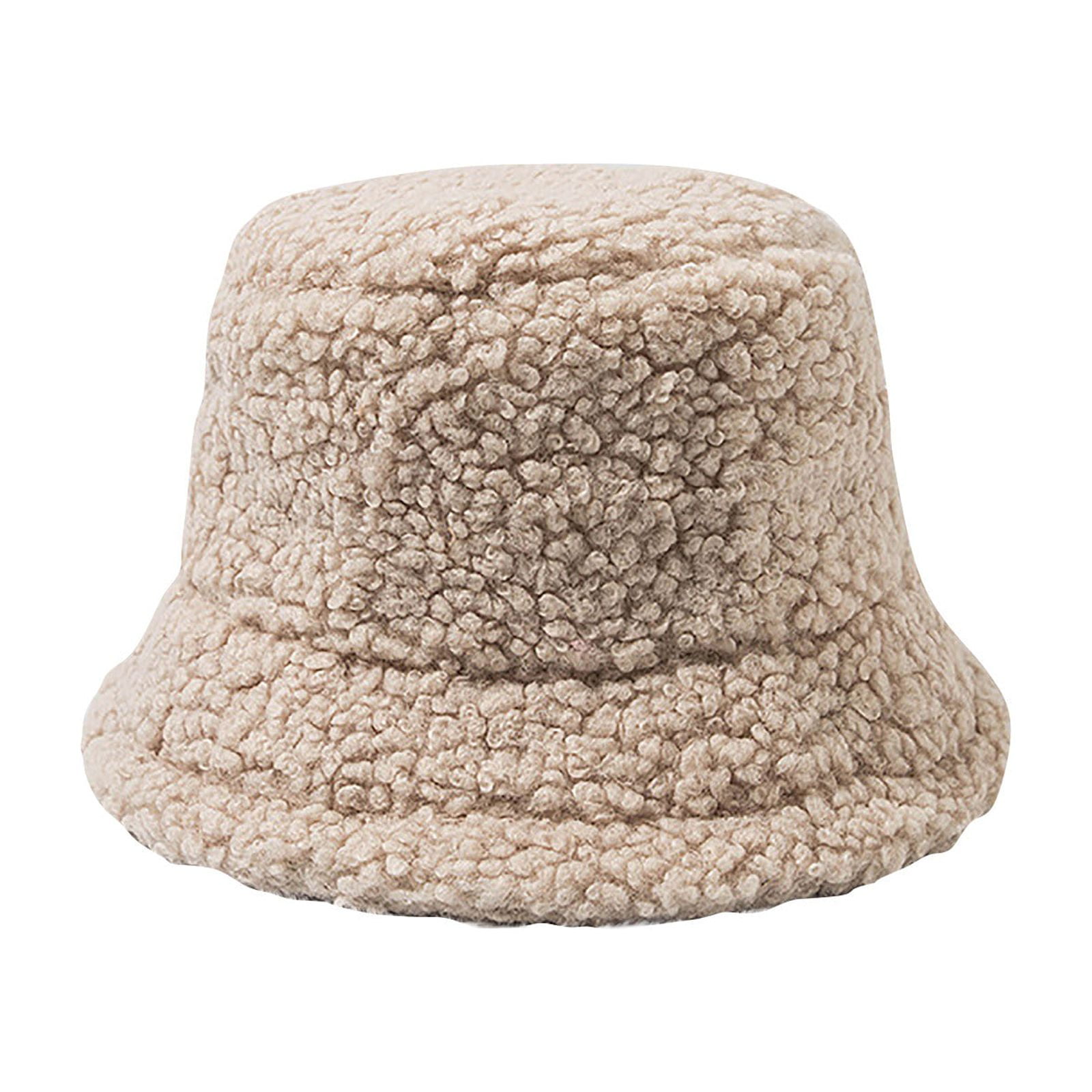 Pgeraug Baseball Caps Cashmere Bucket Cute And Warm Caps Hunting Fishing  hats for women Beige 