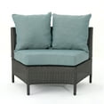thumbnail image 7 of Adelina Wicker Outdoor Curved Loveseat Sectional with Cushions, Gray and Teal, 7 of 7
