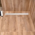thumbnail image 5 of Stainless Steel 24 in. Linear Shower Drain, Geometric Square Grate, 304 Stainless Steel, Debris Basket Included, 5 of 12