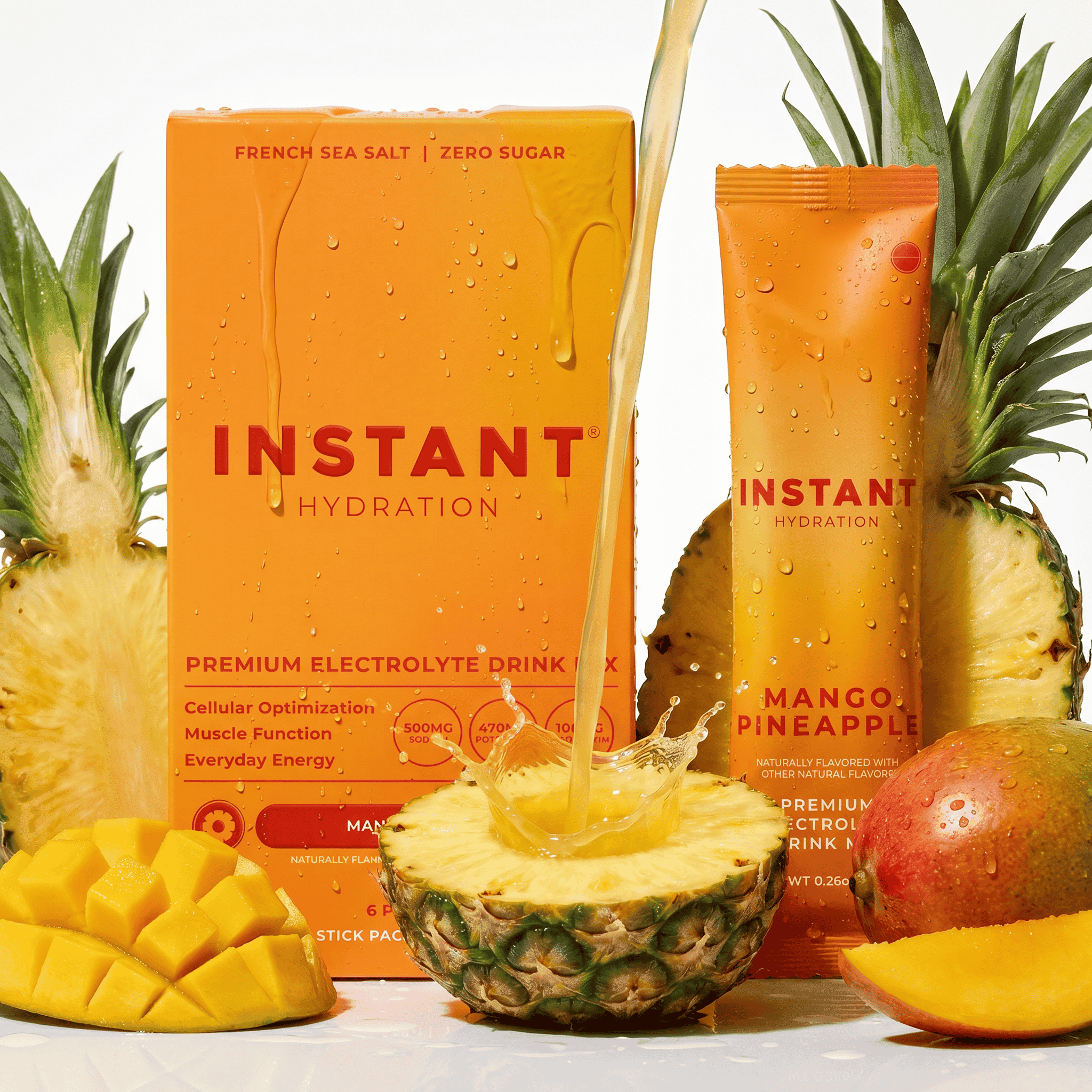 (5 pack) Instant Hydration Sugar Free Electrolyte Powder, Mango Pineapple, 6 Sticks