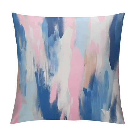 Creowell  Abstract Blush and Blue Throw Pillow Cover Soft Cozy Decorative Throw Pillowcases Cushion Case for Home Decor Living Room Bed Couch Car Covers