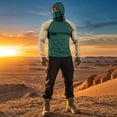thumbnail image 5 of Dresfit Mens Fishing Shirts Sun Protection Long Sleeve Sun Shirt 2026 Summer Hooded Workout Hoodies Cooling Big and Tall Outdoor Pullover with Face Mask Dark Green XL, 5 of 9