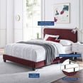 thumbnail image 3 of Tufted Platform Bed Frame, Queen Size, Velvet, Red, Modern Contemporary Urban Design, Bedroom Master Guest Suite, 3 of 8