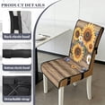 thumbnail image 6 of TSOVTHRID Sunflower Daisy Butterfly Print Dining Room Chair Cushion Covers, Stretchy Chair Slipcovers Universal Removable Washable Wood Grain Print Chair Seat Covers Protector, Set of 4, 6 of 7