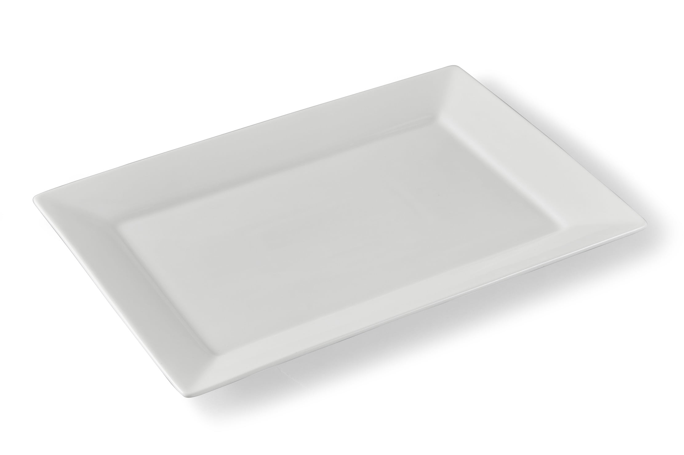 Bruntmor Porcelain 10" x 7" Curvy Design Platter Set of 4 Serving Trays White 