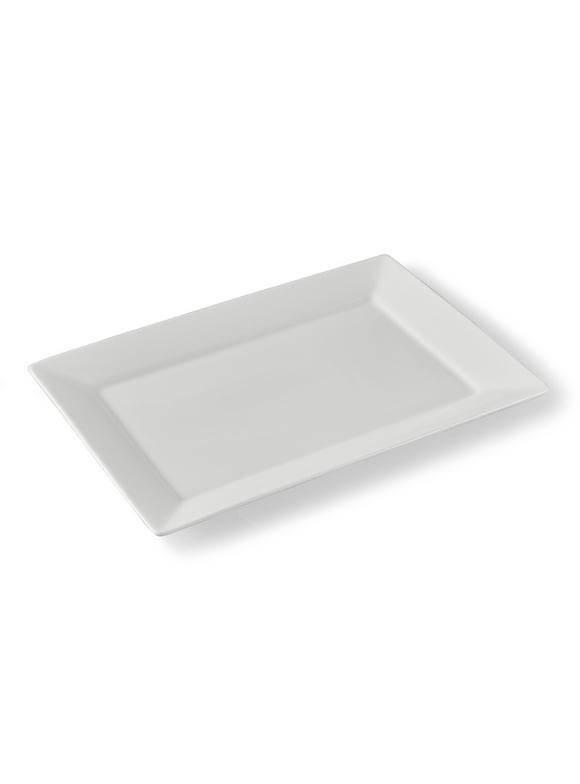 Better Homes & Gardens 10" x 14" White Porcelain Serving Platter