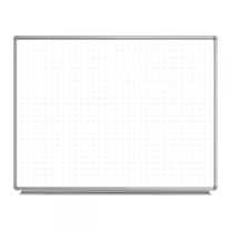 Luxor Magnetic Ghost Grid Wall-Mounted Dry Erase Whiteboard, 48" x 36"
