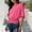 #0110-Hot Pink, variant on Women's Oversized Half Sleeve T Shirts Casual Elastic Hem Shoulder Rolled Cuff Summer Tops for Work, Travel and Lounge