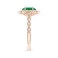 thumbnail image 3 of ANGARA Natural Oval 1.1 ct Emerald Trillium Floral Shank Ring in 14K Rose Gold for Women (Size-8x6mm) | May Birthstone, Birthday, Anniversary, Jewelry Gift for Women | Natural Emerald Ring, 3 of 9