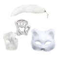 thumbnail image 3 of Conjunto de máscara y cola de animal Lindos animales de cosplay Fiestas temáticas Conjunto de disfraz de zorro Pata blanco, 3 of 9