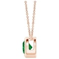 thumbnail image 2 of ANGARA Natural Bezel-Set Round Emerald Solitaire Pendant in 14K Rose Gold for Women (Size-4mm) | May Birthstone, Birthday, Anniversary, Jewelry Gift for Women | Natural Emerald Necklace, 2 of 8