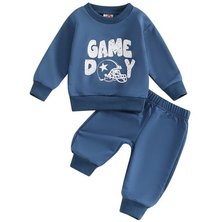 

Toddler Baby Boy Clothes Set Letter Print Long Sleeve Crewneck Sweatshirt Tops Pants Set 2Pcs Fall Winter Outfits