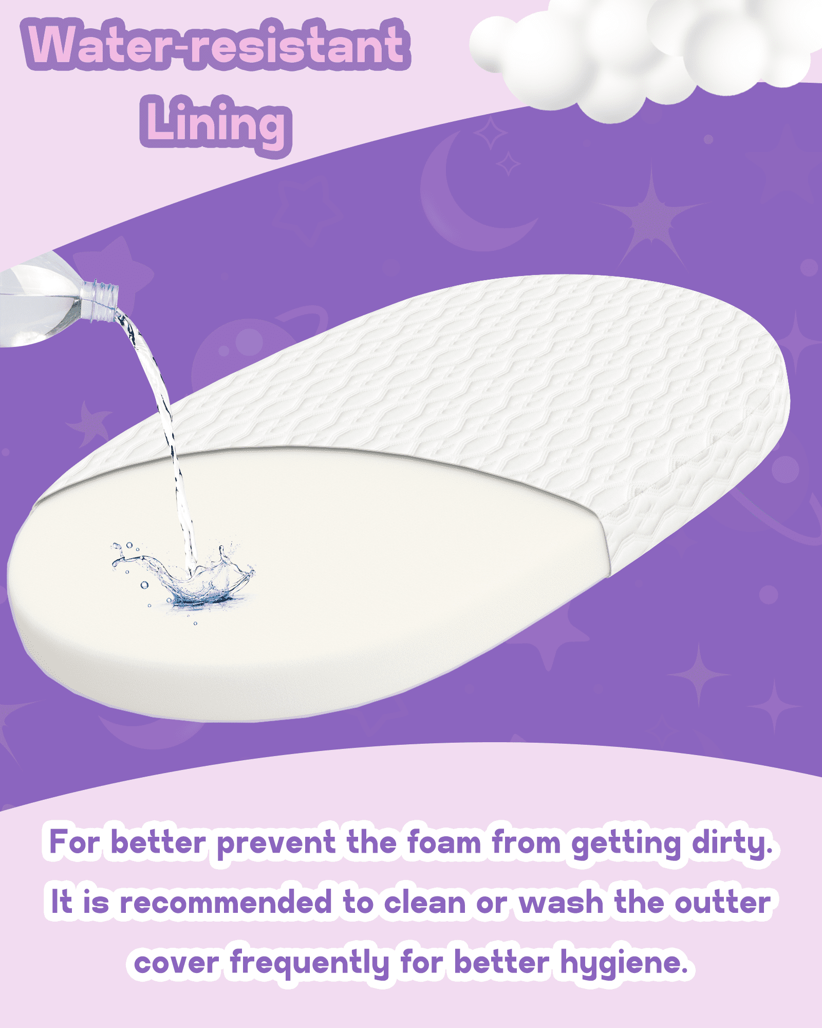 Wellzee Oval Bassinet Mattress 29"x17", Fits for 4moms MamaRoo Bassinet, Skin-Friendly Materials, 100% Breathable & Washable Cover, Waterproof Lining, Suppotive High-Density Foam