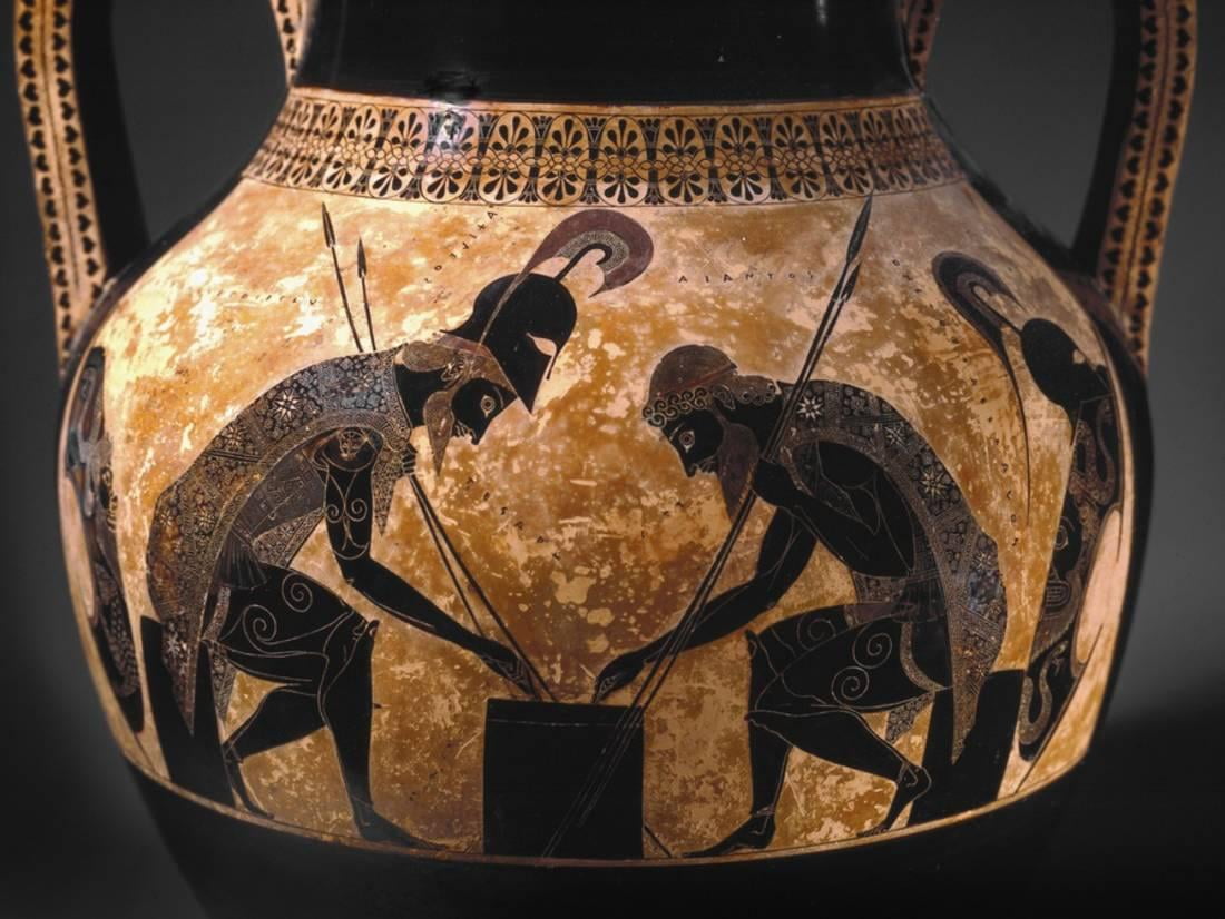 Detail of Etruscan Vase Depicting Achilles and Ajax