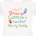 thumbnail image 4 of Inktastic Hacker Like Daddy Boys or Girls Long Sleeve Baby Bodysuit, 4 of 5