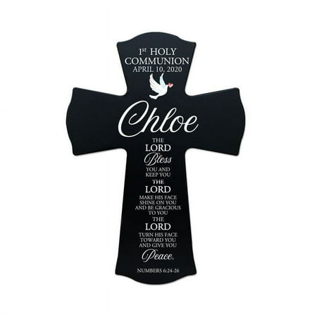 LifeSong Milestones 8x11.25in Black Wall Cross_Chloe 1st Holy Communion