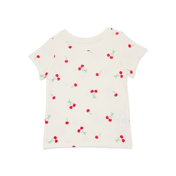 Wonder Nation Toddler Girls Tee with Short Sleeves, Sizes 18M-5T