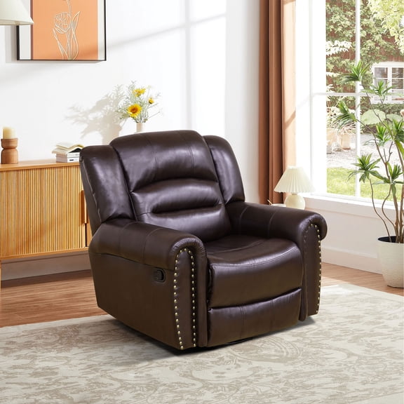 MAYEERTY Single Recliner Chair - Breathable Leather for Bedroom & Living Room