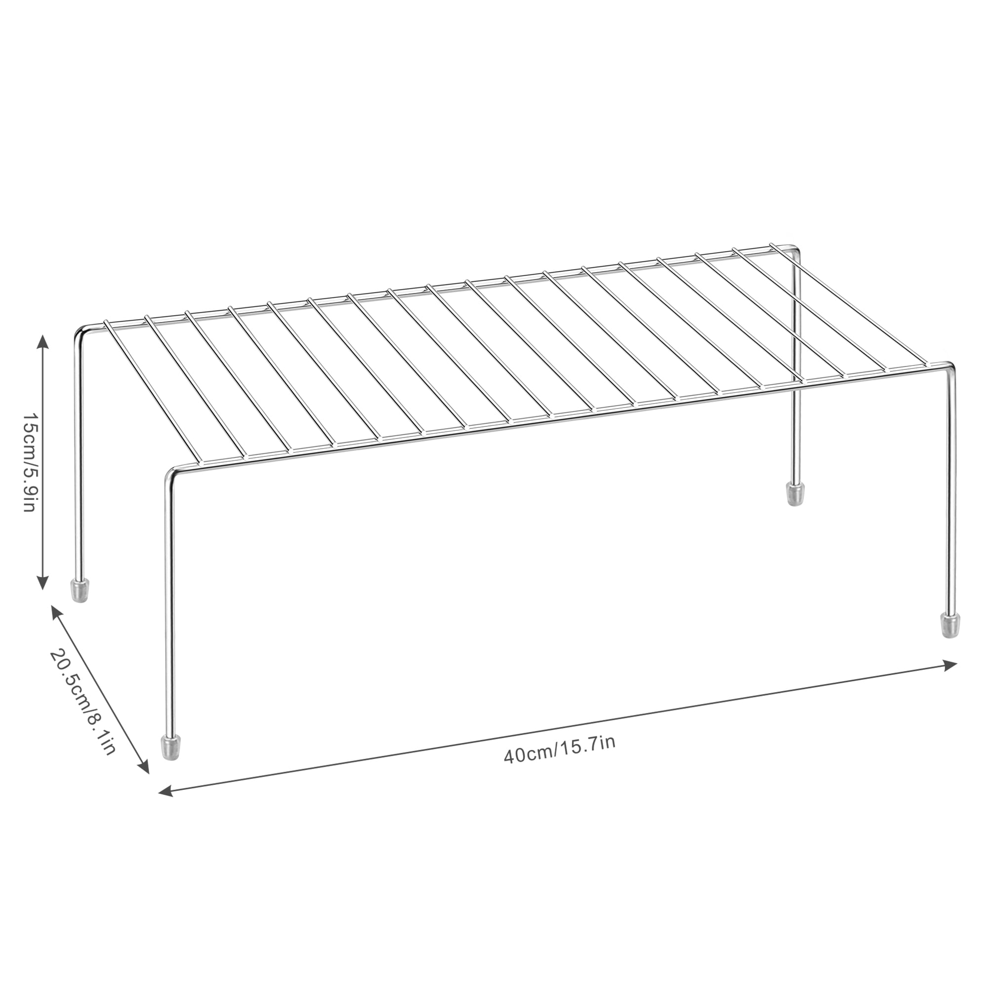 ROFAY Wire Rack Kitchen Food Storage Cabinet Shelf Organizer, Chrome, 4 Pack
