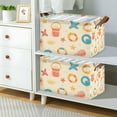 thumbnail image 2 of Yayeee Foldable Storage Basket for Shelves with Handles Waterproof Cloth Bins, Beach Pattern, 2 of 7