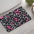 thumbnail image 2 of Gray and Pink Of Leopard Print Bathroom Rugs Mat,Non Slip Microfiber Bathroom Rug,Rubber Backing,Soft Bathroom Mats for Bathroom Floor,Tub and Shower,17x27in(43x68cm), 2 of 5