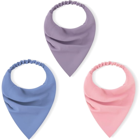 Floral Elastic Hair Scarf 3 Pcs Boho Bandanas Triangle Kerchief Solid Color Hair Bands Elastic Vintage Head Kerchief Soft Headwear Daisy Hair Ties Cover Women Clips
