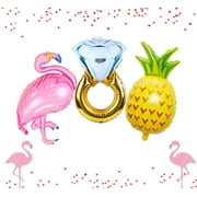 Set of 3 Flamingo Balloons Pineapple Balloons Ring Balloon Flamingo Bachelorette Decoration Beach Bach Balloons Flamingo Engagement Party Décor