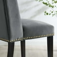 thumbnail image 4 of Side Dining Chair, Nailhead, Set of 2, Grey Gray, Velvet, Modern Contemporary, Kitchen Room Cafe Bistro Restaurant Hospitality, 4 of 9
