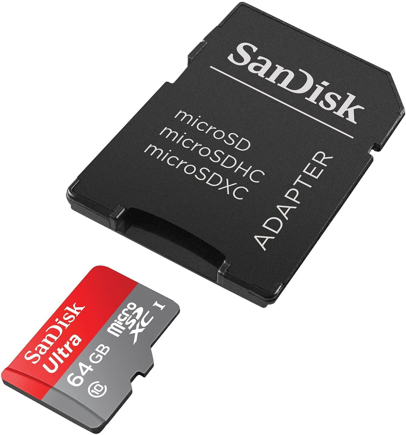 Sandisk Ultra Plus 64 GB 130 Mbps Speed Microsdxc Uhs-i Card With Adapter,  Grey/Red - Walmart.com