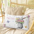 thumbnail image 4 of Happy Easter Rabbit Pillow Covers, Linen Long Throw Pillow Case, Cute Bunny Spring Flowers Butterfly Holiday Pillow Protector Decorative Cushion Cover for Living Room/Bedroom 20" x 30", 4 of 8