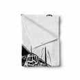 thumbnail image 2 of Vintage Airplane Soft Flannel Fleece Throw Blanket, Drawing of a Monoplane Sketchy Monochrome Design, Cozy Plush for Indoor and Outdoor Use, 60" x 80", Black and White, by Ambesonne, 2 of 6