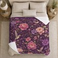 thumbnail image 5 of Enchanted Hummingbird Floral Garden, Festive Botanical Garden Scene, Warm Flannel Blanket for Sunroom and Reading Nook, Garden Lovers Thanksgiving Gift, Botanical Home Decor, 5 of 9