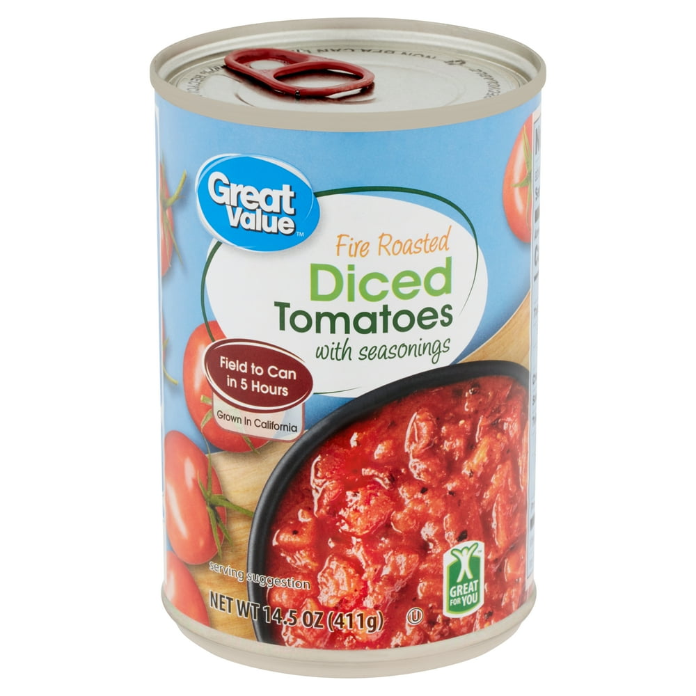 Great Value Fire Roasted Diced Tomatoes, 14.5 oz