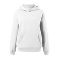 thumbnail image 6 of Fiaer Women Hoodies Oversized Long Sleeve Crew Neck Solid Color Sweatshirts Loose Fit Casual Warm Comfortable Tops with Pocket White XS, 6 of 6