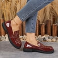 thumbnail image 5 of Miluxas Women's Penny Loafers - Chunky Platform Slip-On Shoes for office Work & Business Casual - Comfortable Dressy Fashion Loafers Wine 5.5(36), 5 of 9