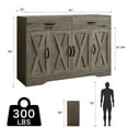 thumbnail image 2 of Walsport Sideboard Cabinet with Drawers, 47" W Sideboard Buffet Storage Cabinet with Storage for Kitchen, Farmhouse Coffee Bar Cabinets with Shlves and Doors for Dining Room, Hallway (Grey), 2 of 7