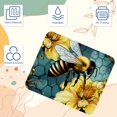 thumbnail image 3 of Bee Printed Square Desk Mat Mousepad, 8.3x9.8 Inch, Non-Slip Rubber Bottom, Suitable for Office and Gaming, 3 of 6