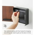 thumbnail image 4 of Yamazaki Home Rin Square Magnetic Key Cabinet - Wood Accented Keychain Organizer - Steel + Wood, 4 of 7
