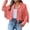 Orange, variant on LOVZFMLL Women's Jacket Cropped Fringe Notched Collar Long Sleeve Coat with Pockets Open Front Motorcycle Cropped Jackets